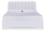 Jarlee White King Upholstered Panel Bed by Ashley at Eve Furniture