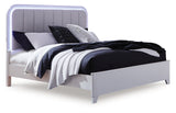 Jarlee White Queen Upholstered Panel Bed