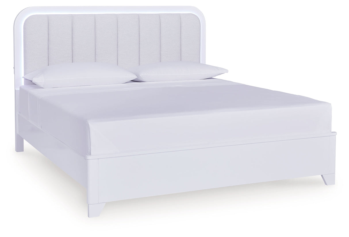 Jarlee White Upholstered Panel Bedroom Set by Ashley at Eve Furniture