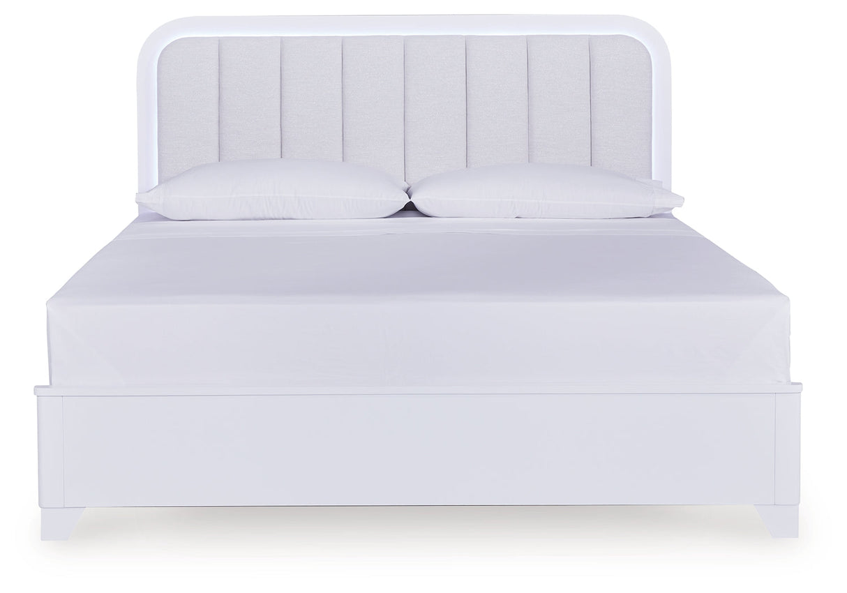 Jarlee White Upholstered Panel Bedroom Set by Ashley at Eve Furniture