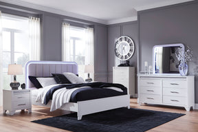Jarlee White Upholstered Panel Bedroom Set by Ashley at Eve Furniture