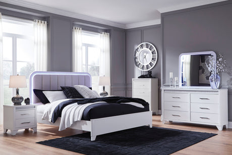 Jarlee White Upholstered Panel Bedroom Set by Ashley at Eve Furniture