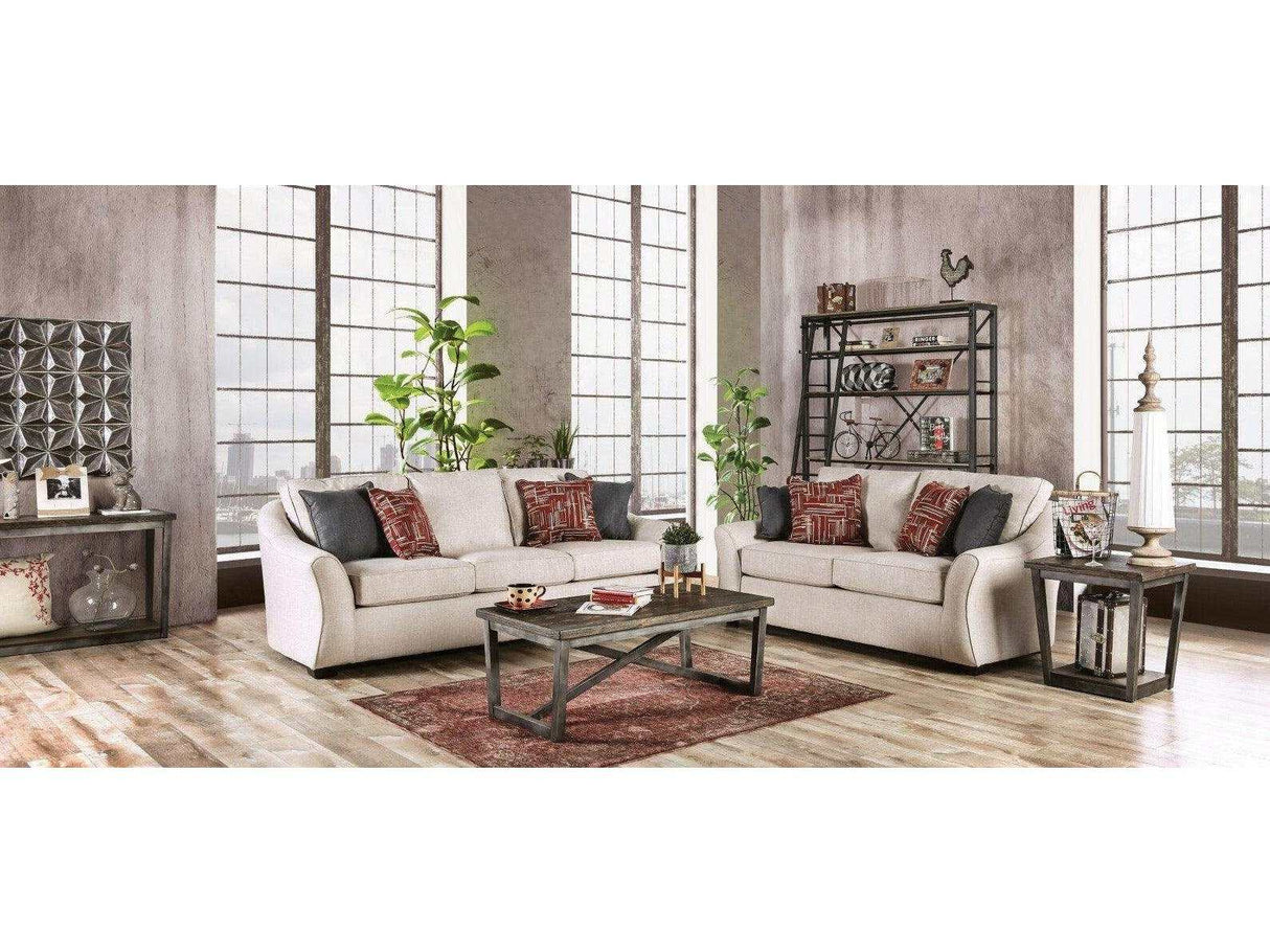 Jarrow Ivory Stationary Sofa & Loveseat by Furniture of America at Eve Furniture