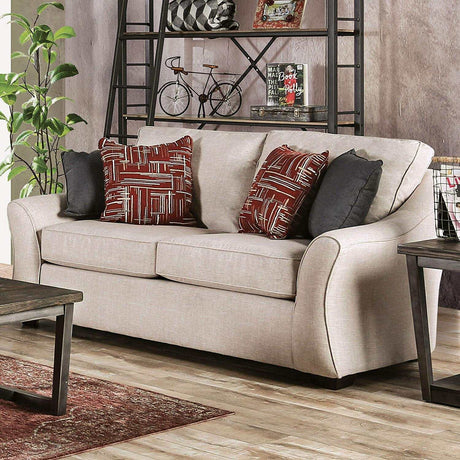 Jarrow Ivory Stationary Sofa & Loveseat by Furniture of America at Eve Furniture