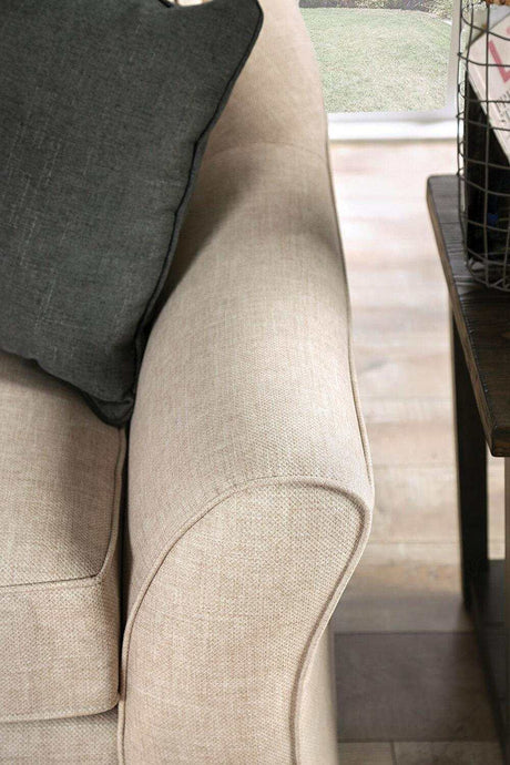 Jarrow Ivory Stationary Sofa & Loveseat by Furniture of America at Eve Furniture