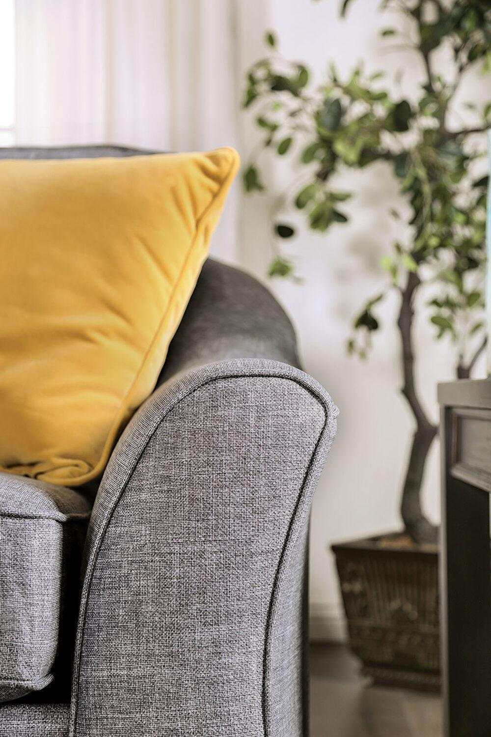 Jarrow Light Gray Stationary Sofa & Loveseat by Furniture of America at Eve Furniture