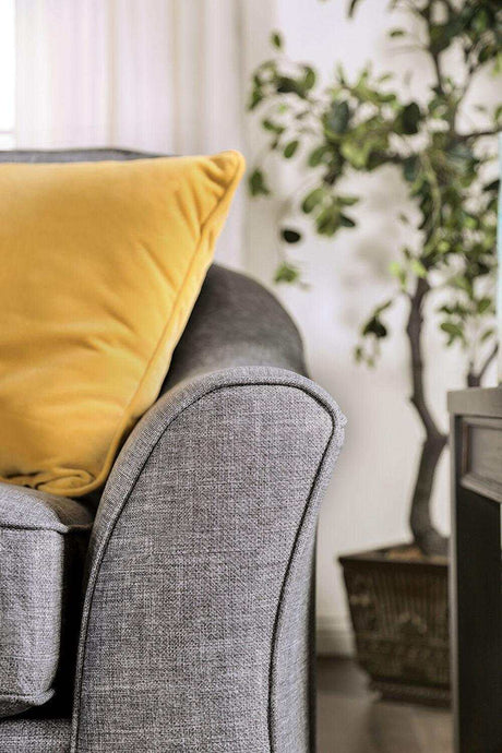 Jarrow Light Gray Stationary Sofa & Loveseat by Furniture of America at Eve Furniture