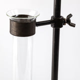 Jarvis Set of Five Dark Brown Metal and Glass Chemistry Inspired Bottles by Mercana at Eve Furniture