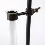 Jarvis Set of Five Dark Brown Metal and Glass Chemistry Inspired Bottles by Mercana at Eve Furniture