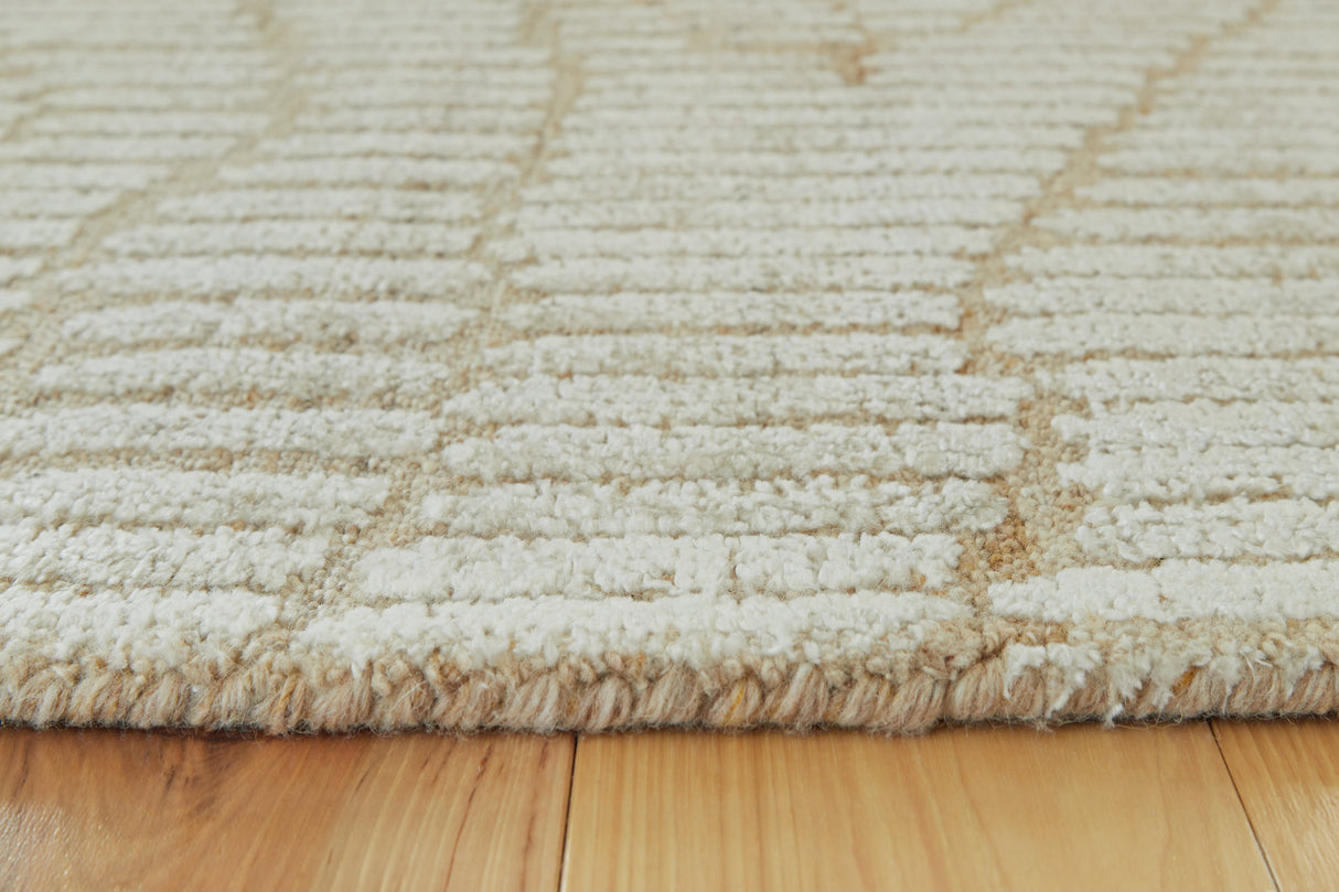 Jaseena Beige/Tan Large Rug by ASHLEY FURNITURE at Eve Furniture