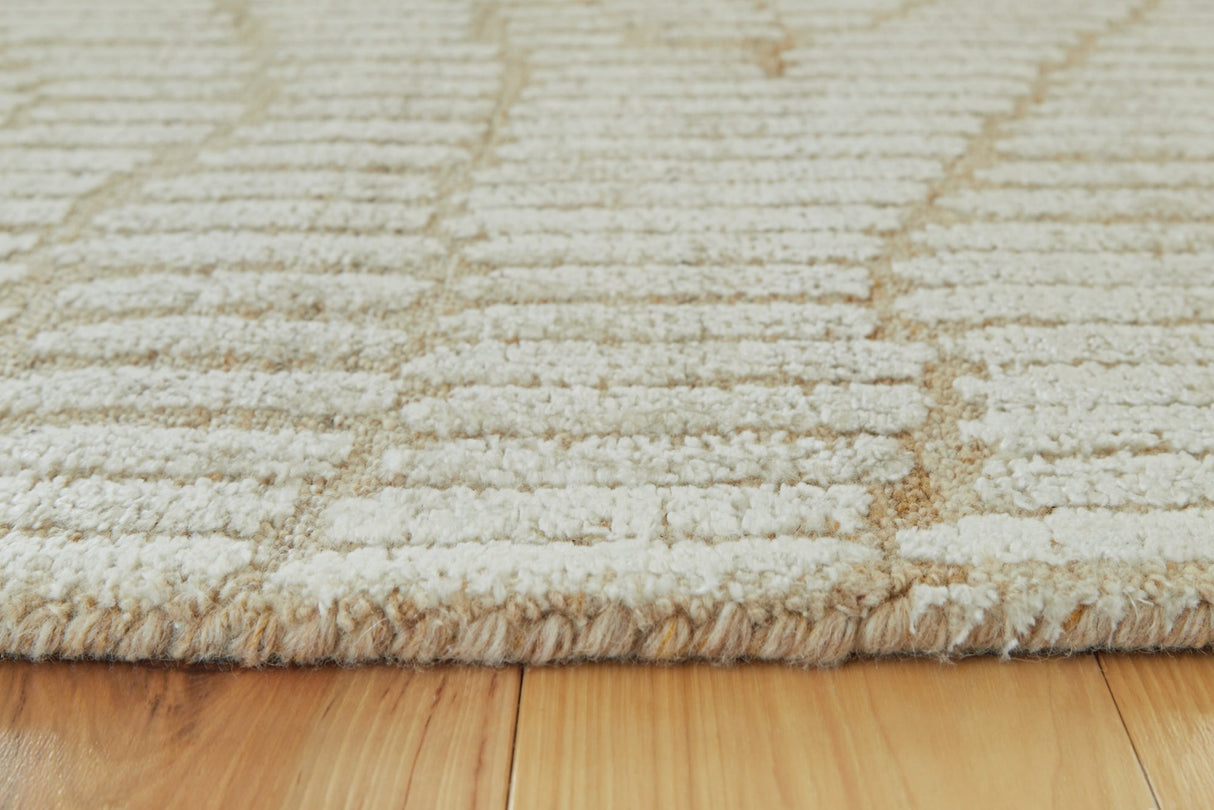 Jaseena Beige/Tan Large Rug by ASHLEY FURNITURE at Eve Furniture