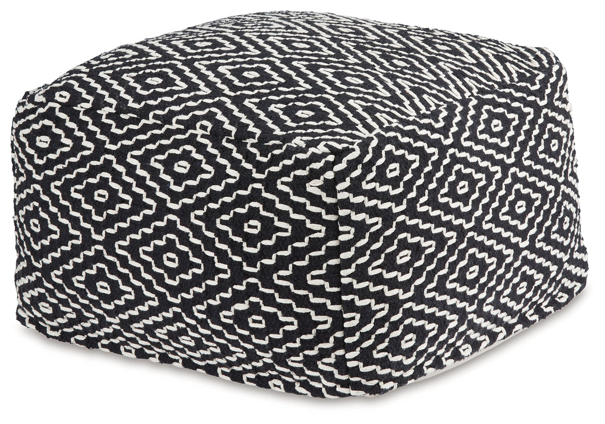 Jasett Black/Ivory Pouf