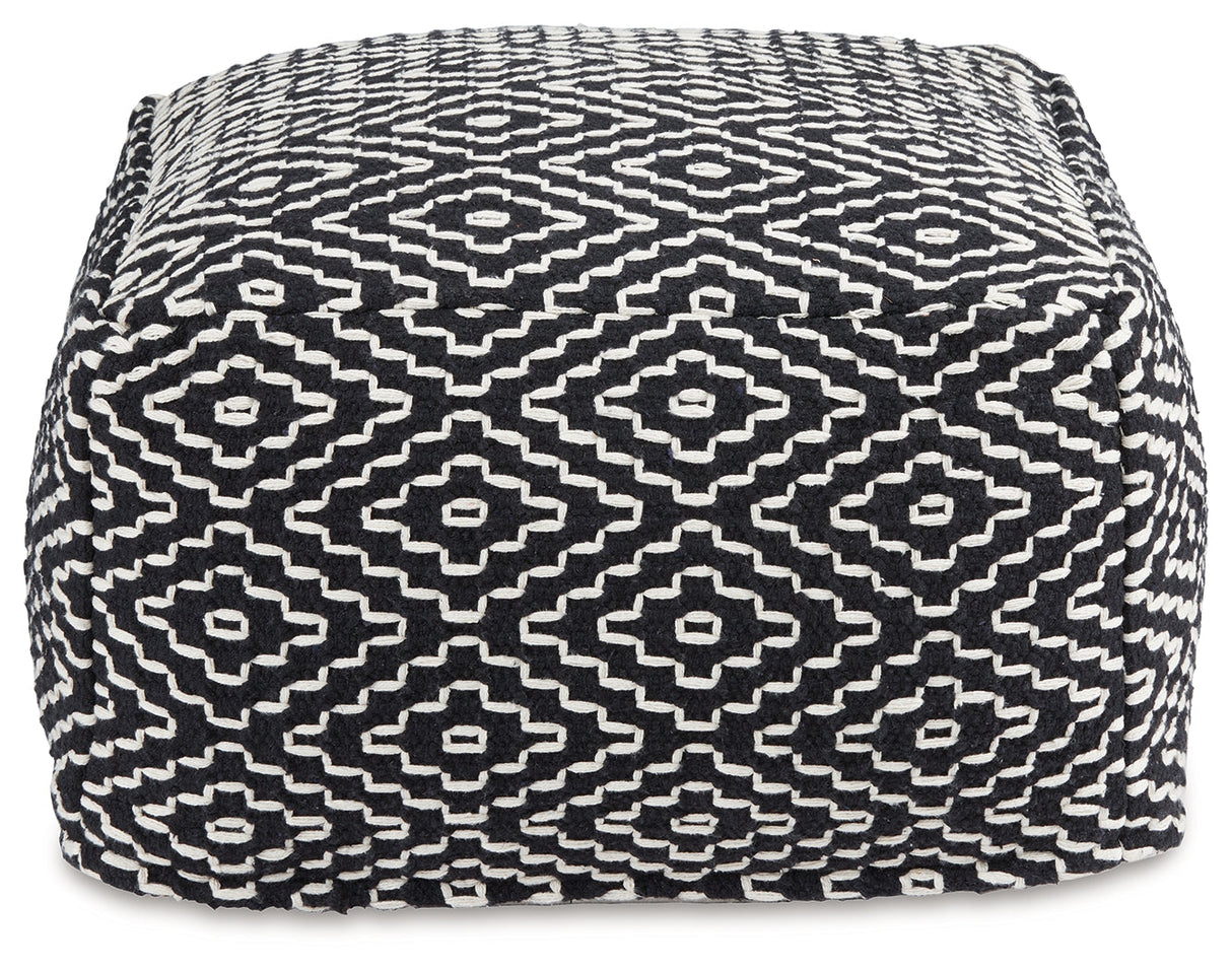 Jasett Black/Ivory Pouf