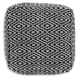 Jasett Black/Ivory Pouf