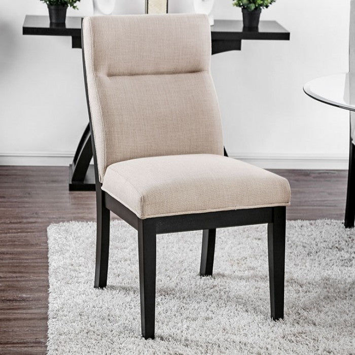 Jasmin Beige/Black Side Chair Set of 2