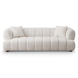 Jasmin Mid-Century Modern 89.7'' Upholstered Sofa Boucle / Cream