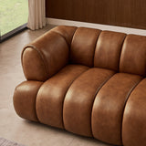 Jasmin Mid-Century Modern Cognac Genuine Leather Sofa by Ashcroft Furniture at Eve Furniture