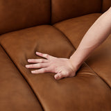 Jasmin Mid-Century Modern Cognac Genuine Leather Sofa by Ashcroft Furniture at Eve Furniture