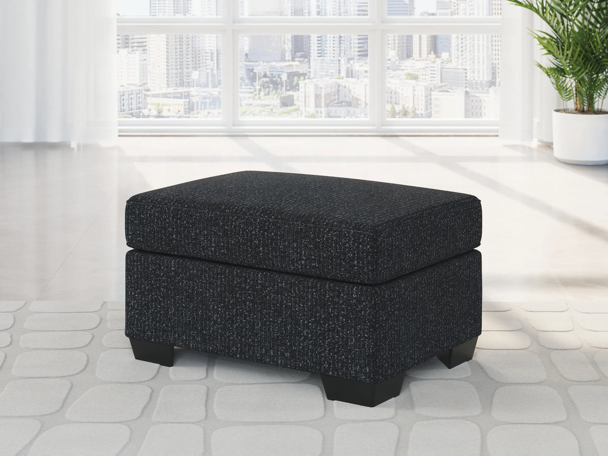 Jasmine Coal Peaks Ottoman by Ashley at Eve Furniture