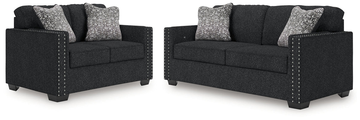 Jasmine Peaks Coal Sofa and Loveseat by Ashley at Eve Furniture