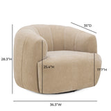 Jasmine Upcycled Contract-Grade Basketweave Fabric Swivel Accent Chair by TOV Furniture at Eve Furniture