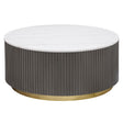 Jason Round Marble Top Coffee Table White and Charcoal by Coaster at Eve Furniture