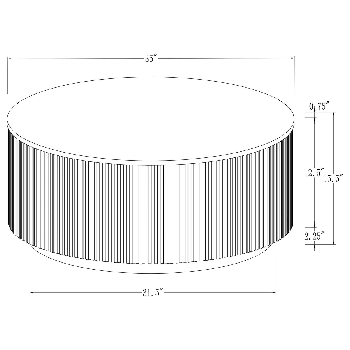 Jason Round Marble Top Coffee Table White and Charcoal by Coaster at Eve Furniture