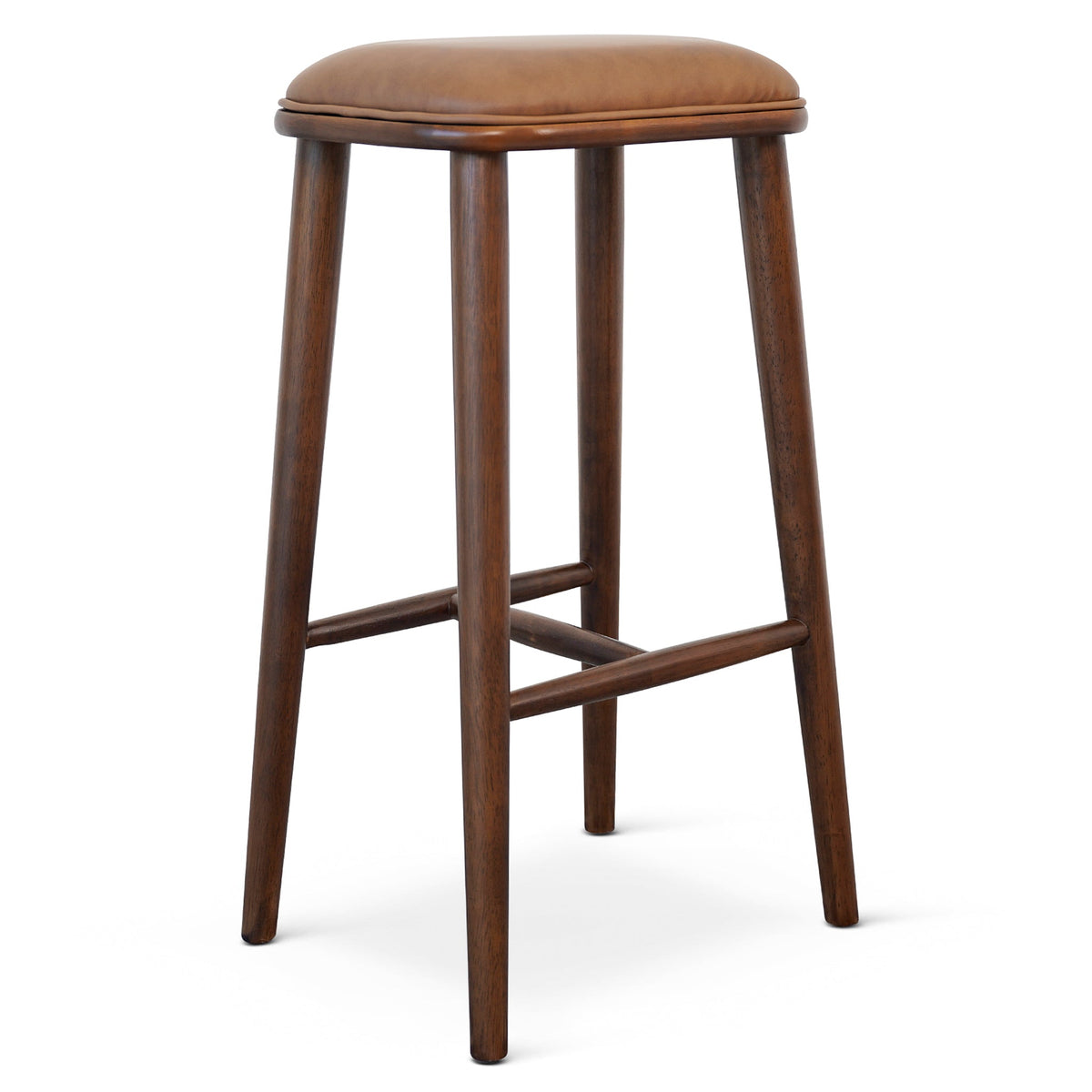 Jason Walnut PU Leather Bar Stool by Ashcroft Furniture at Eve Furniture