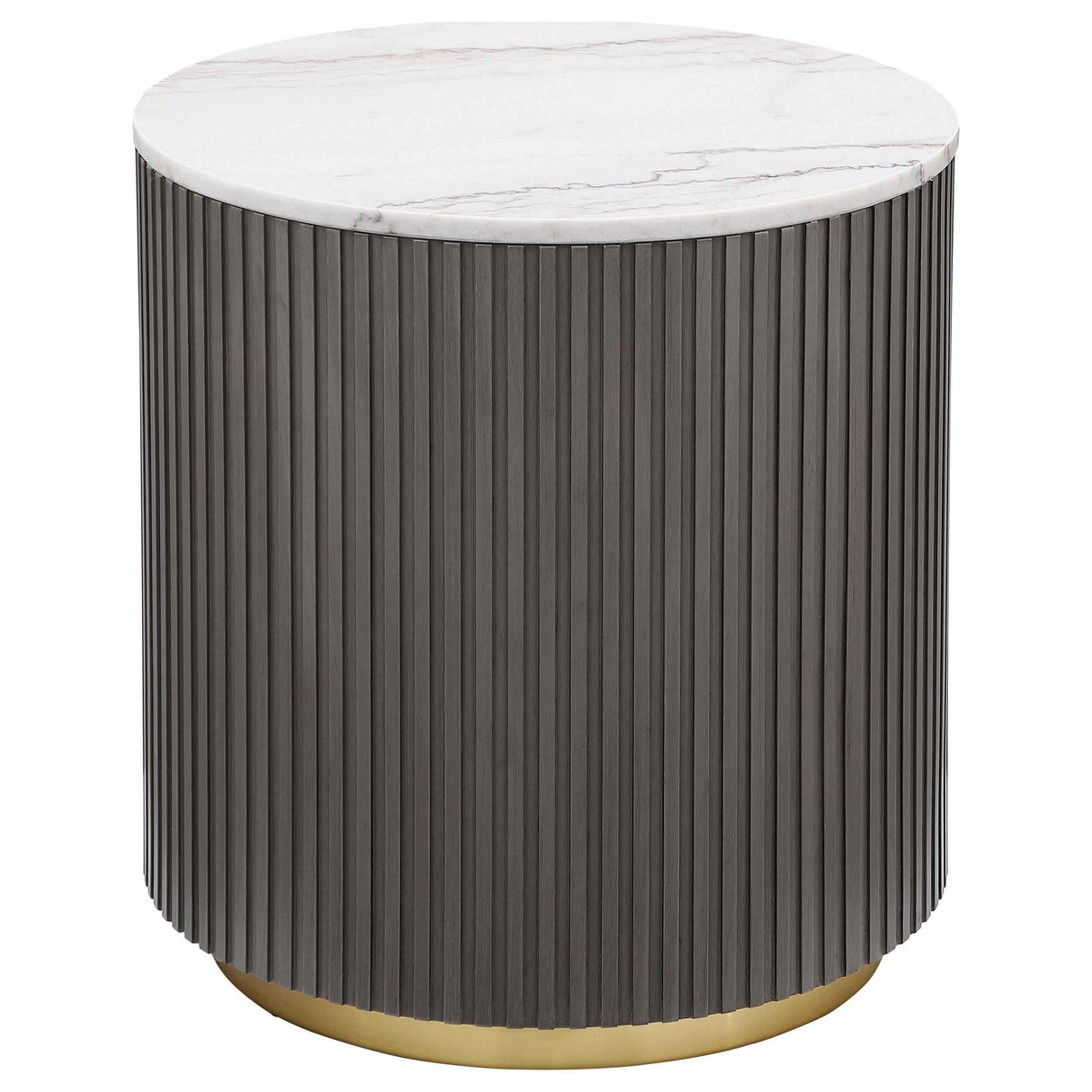 Jason White 2-piece Round Marble Coffee and End Table Set by Coaster at Eve Furniture