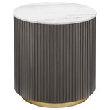 Jason White 2-piece Round Marble Coffee and End Table Set by Coaster at Eve Furniture