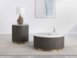 Jason White 2-piece Round Marble Coffee and End Table Set by Coaster at Eve Furniture