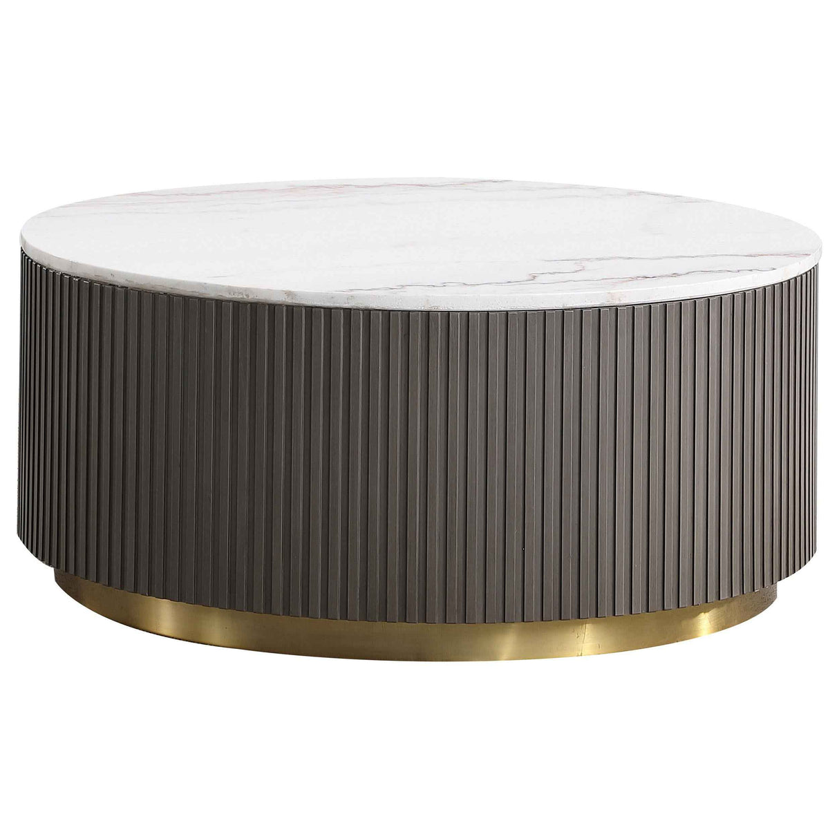 Jason White 3-piece Round Marble Coffee and End Table Set by Coaster at Eve Furniture