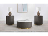 Jason White 3-piece Round Marble Coffee and End Table Set by Coaster at Eve Furniture