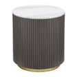 Jason White and Charcoal Round Marble Top Side End Table by Coaster at Eve Furniture