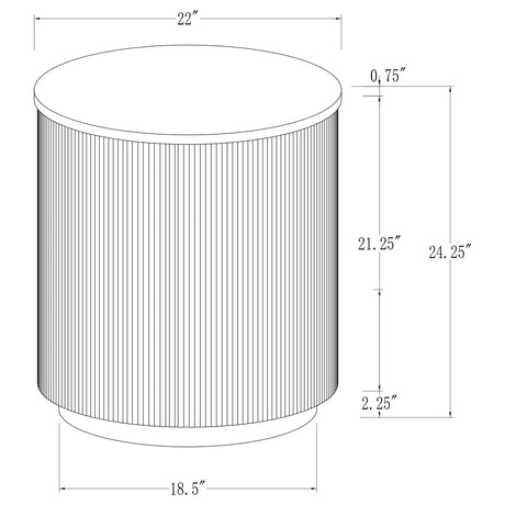 Jason White and Charcoal Round Marble Top Side End Table by Coaster at Eve Furniture