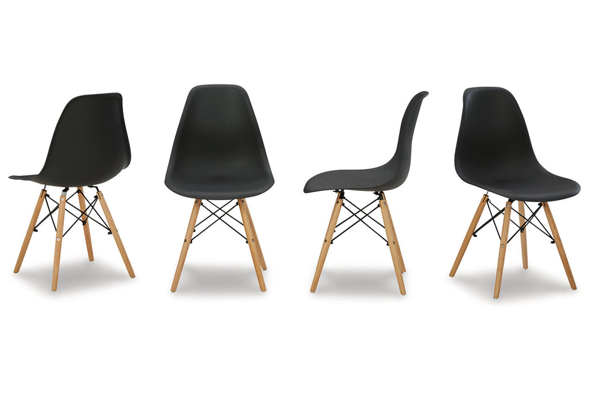 Jaspeni Black/Natural Dining Chair, Set of 4 by Ashley at Eve Furniture