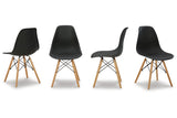Jaspeni Black/Natural Dining Chair, Set of 4 by Ashley at Eve Furniture