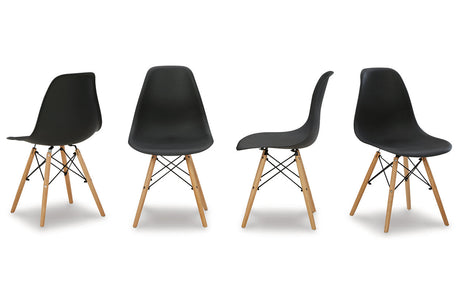 Jaspeni Black/Natural Dining Chair, Set of 4 by Ashley at Eve Furniture