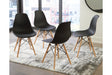 Jaspeni Black/Natural Dining Chair, Set of 4 by Ashley at Eve Furniture