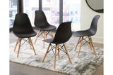 Jaspeni Black/Natural Dining Chair, Set of 4 by Ashley at Eve Furniture
