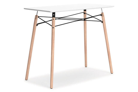 Jaspeni White/Natural Home Office Desk by Ashley at Eve Furniture
