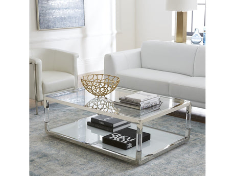 Jasper Coffee Table in Acrylic/White Glass/PSS by Modus Furniture at Eve Furniture