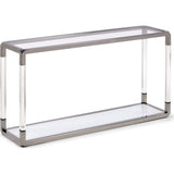 Jasper Console Table in Acrylic/White Glass/PSS by Modus Furniture at Eve Furniture