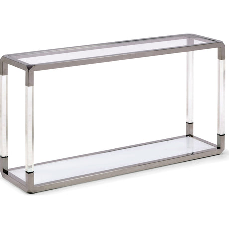Jasper Console Table in Acrylic/White Glass/PSS by Modus Furniture at Eve Furniture