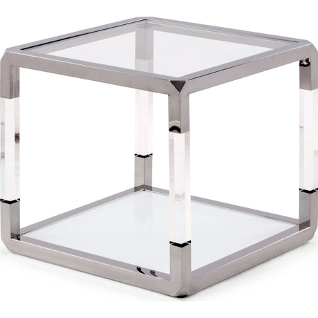 Jasper End Table in Acrylic/White Glass/PSS by Modus Furniture at Eve Furniture