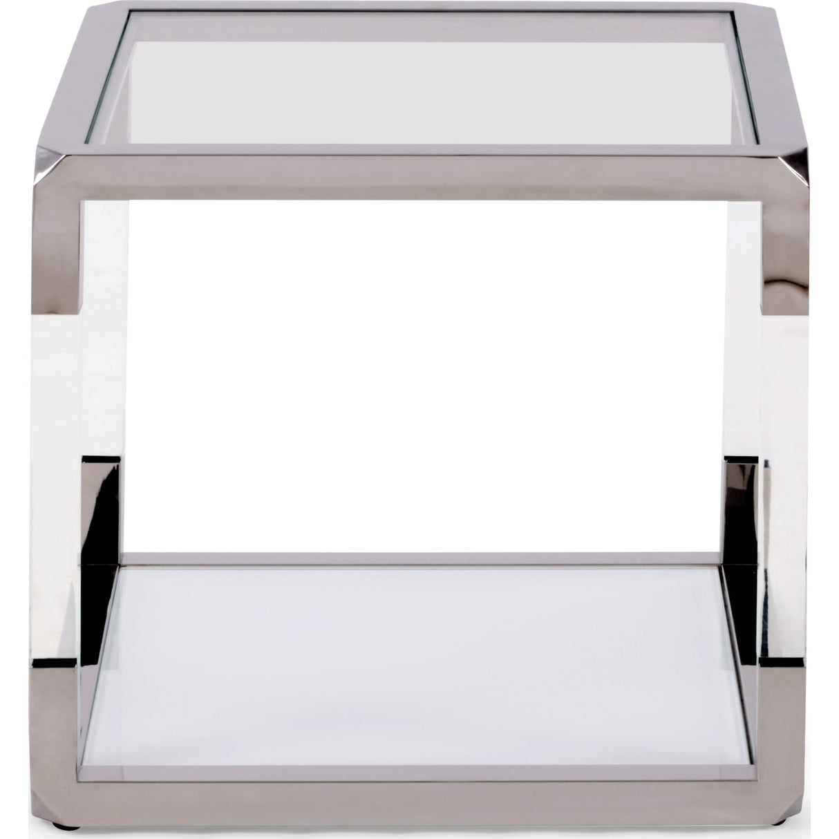 Jasper End Table in Acrylic/White Glass/PSS by Modus Furniture at Eve Furniture