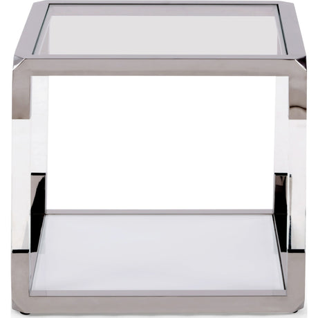 Jasper End Table in Acrylic/White Glass/PSS by Modus Furniture at Eve Furniture