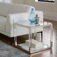 Jasper End Table in Acrylic/White Glass/PSS by Modus Furniture at Eve Furniture