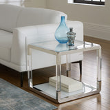 Jasper End Table in Acrylic/White Glass/PSS by Modus Furniture at Eve Furniture