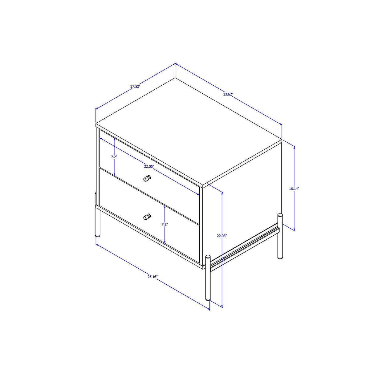 Jasper Nightstand in Grey (set of 2) by Manhattan Comfort at Eve Furniture
